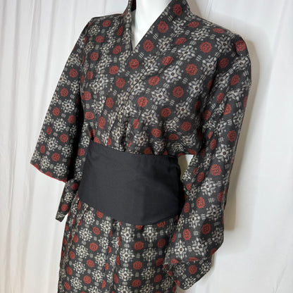 "Brick on Black" Japanique Robe