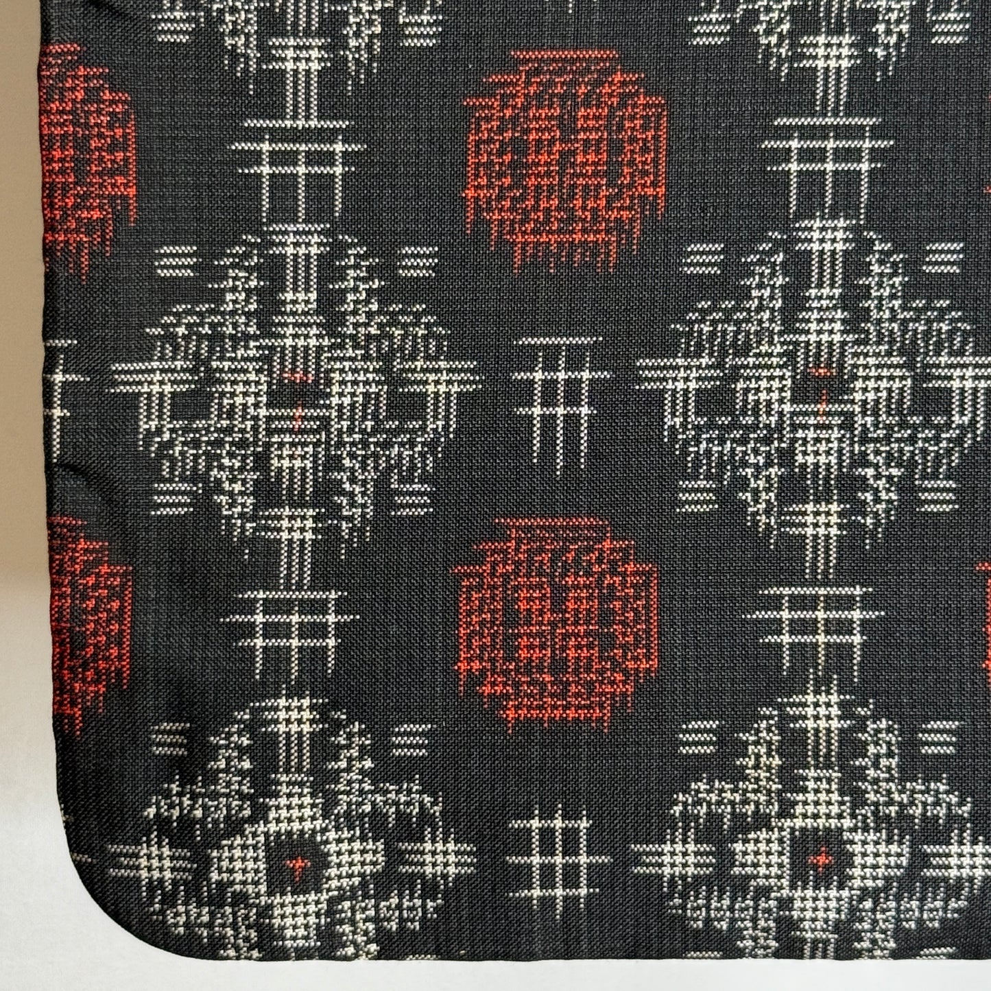 "Brick on Black" Japanique Robe