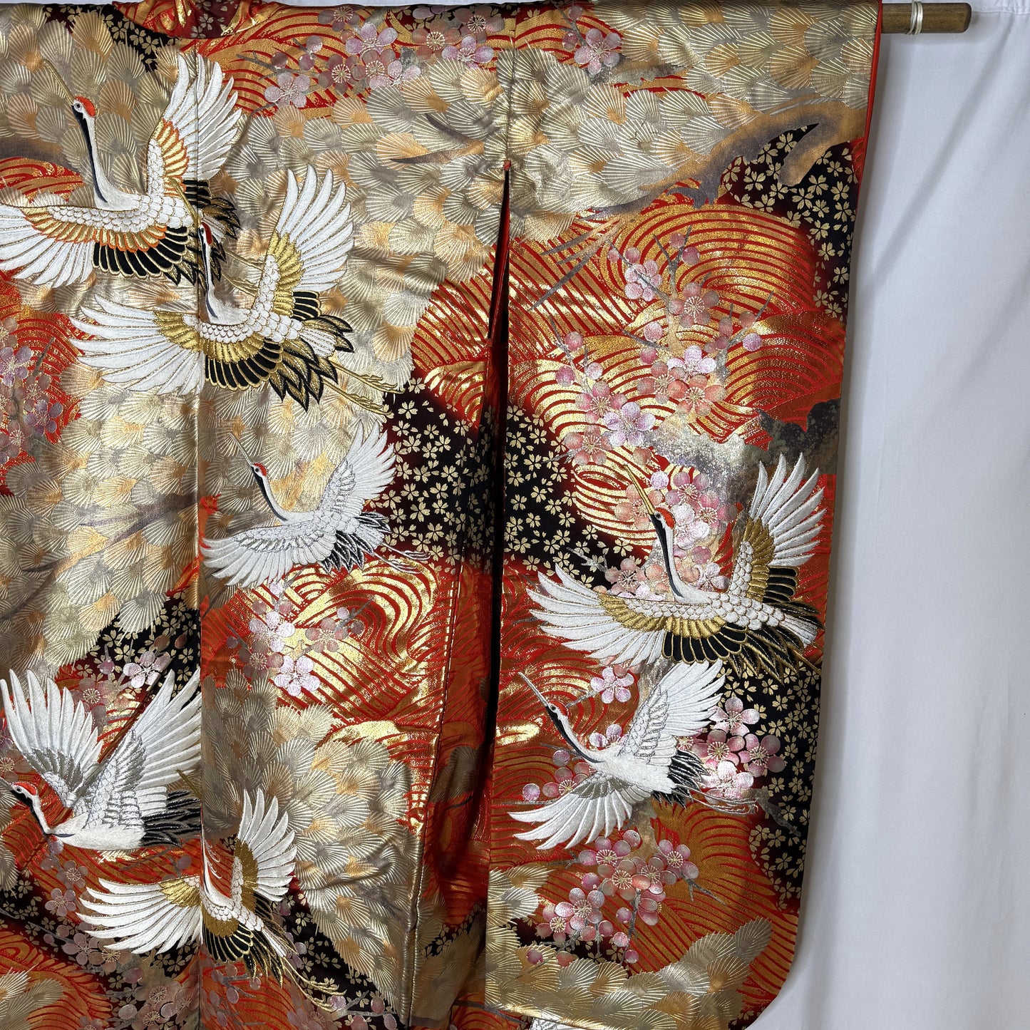 "Cranes Over Waves" Wedding Kimono (Uchikake)