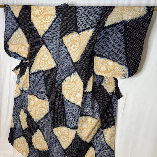 "Shibori Mosaic" Vintage Kimono