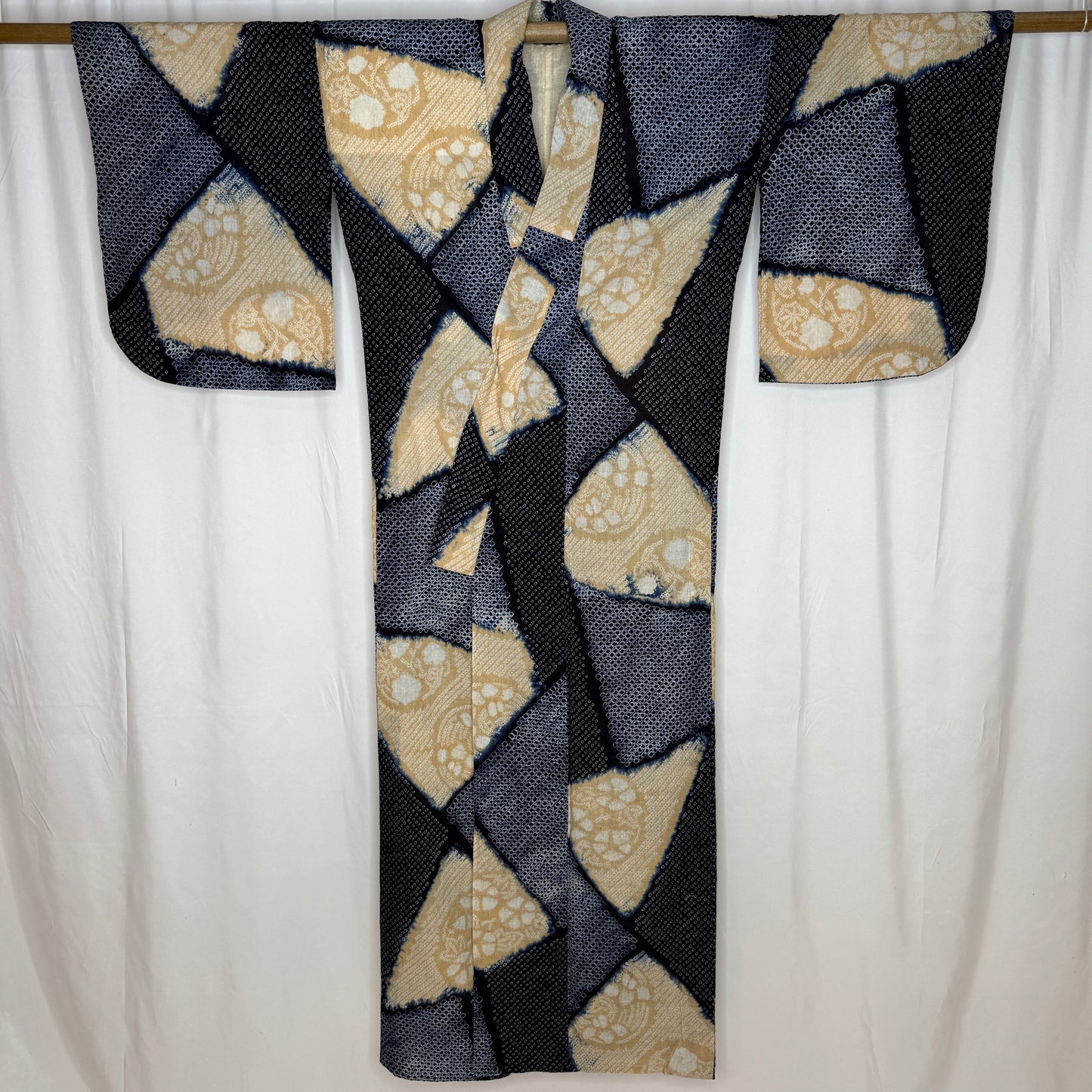 "Shibori Mosaic" Vintage Kimono