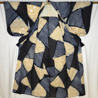 "Shibori Mosaic" Vintage Kimono