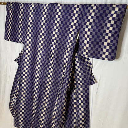 "Ichimatsu Ikat" Vintage Woman's Kimono