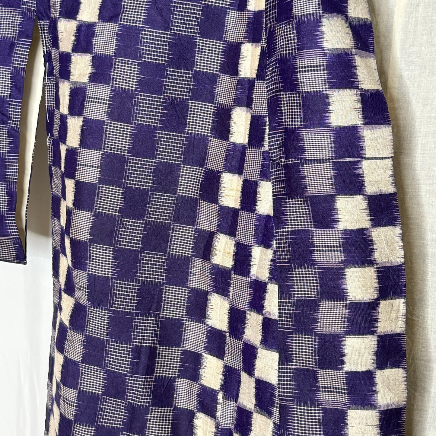 "Ichimatsu Ikat" Vintage Woman's Kimono