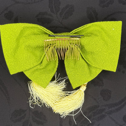 "Bright Green" Vintage Kanzashi Comb