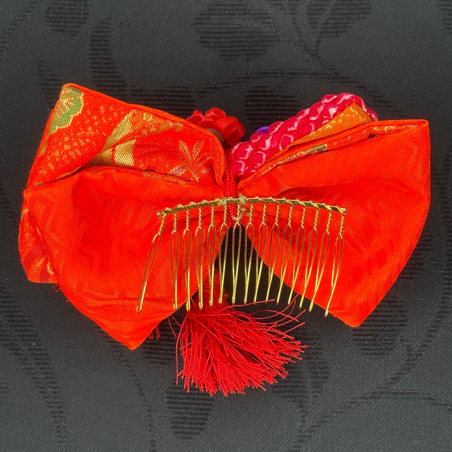 "Shibori Bow" Vintage Kanzashi Comb