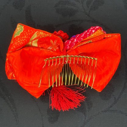 "Shibori Bow" Vintage Kanzashi Comb