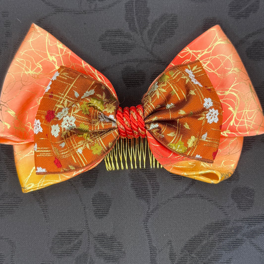 "Autumn Sunset" Vintage Kanzashi Comb
