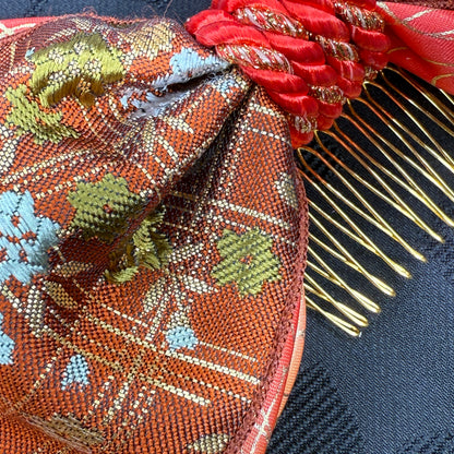 "Autumn Sunset" Vintage Kanzashi Comb