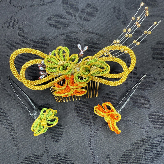"Three Piece" Vintage Kanzashi Comb