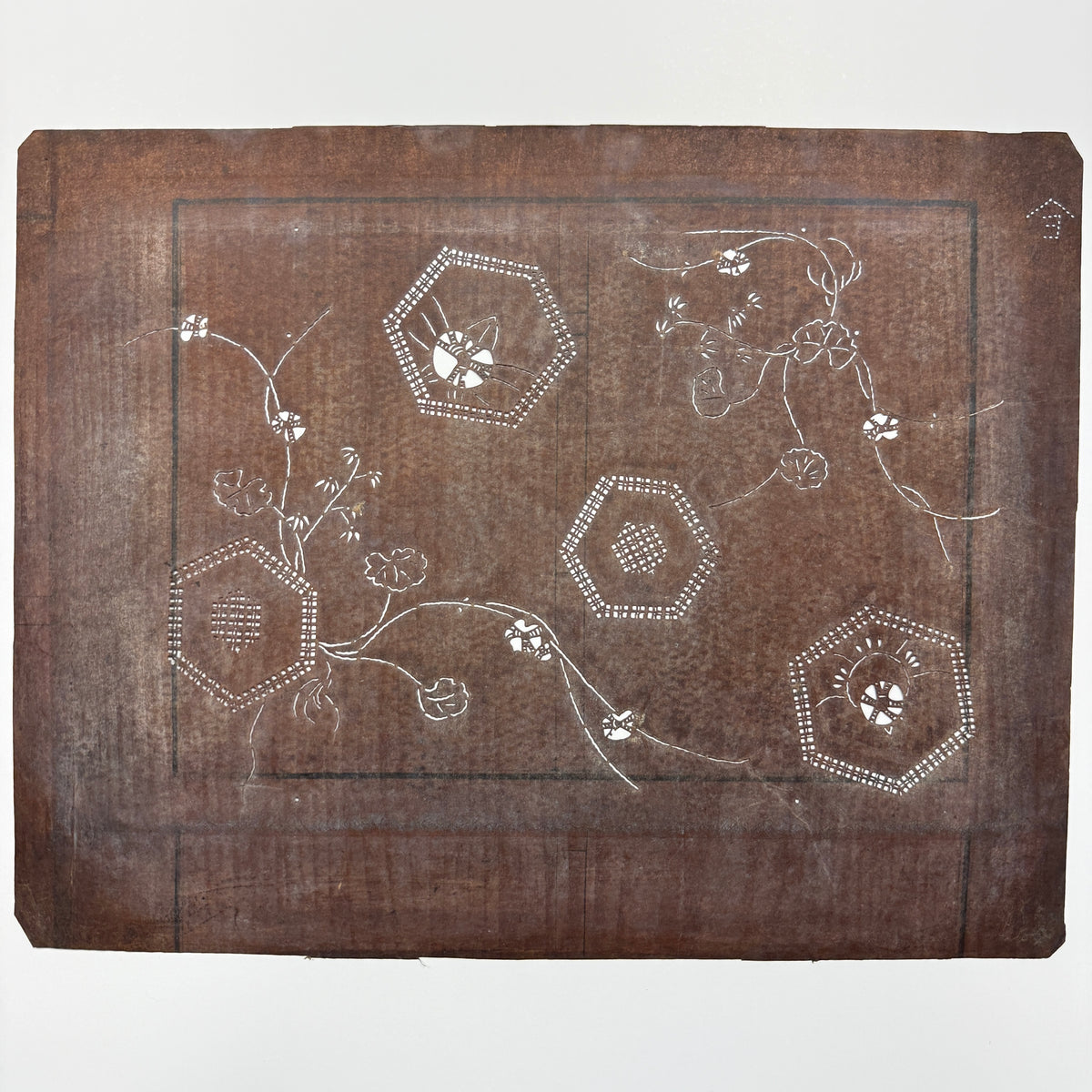 "Hex Appeal" Vintage Katagami Stencil