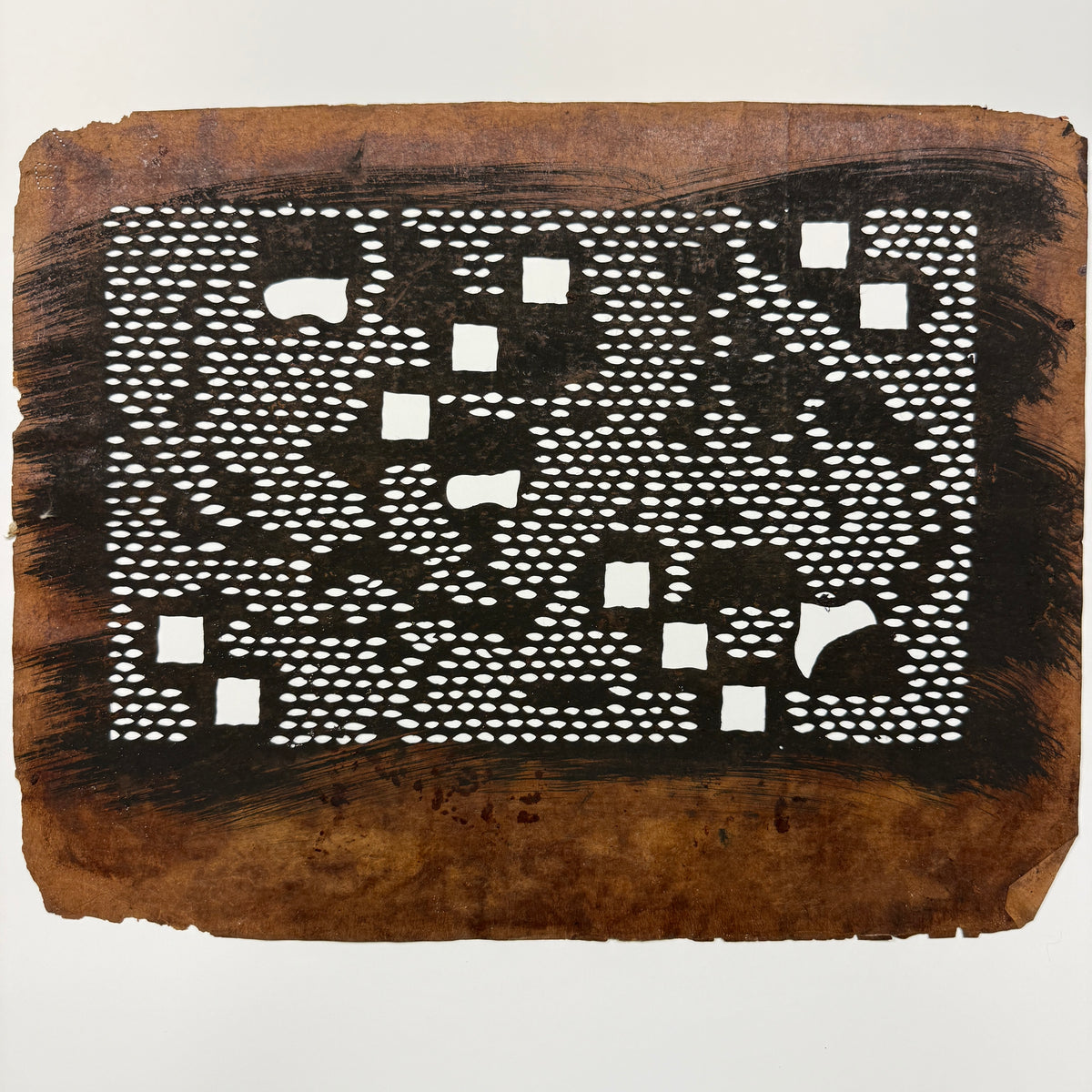 "Square Dance" Vintage Katagami Stencil