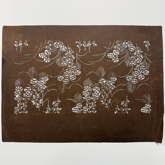 "Wildflower Waltz" Vintage Katagami Stencil