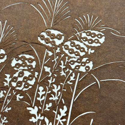 "Wildflower Waltz" Vintage Katagami Stencil