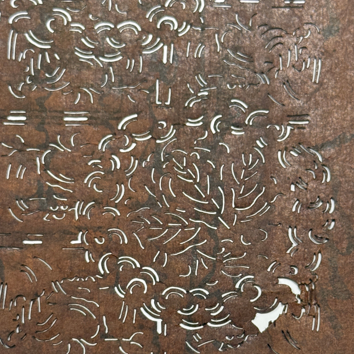"Wreaths of Whimsy" Vintage Katagami Stencil