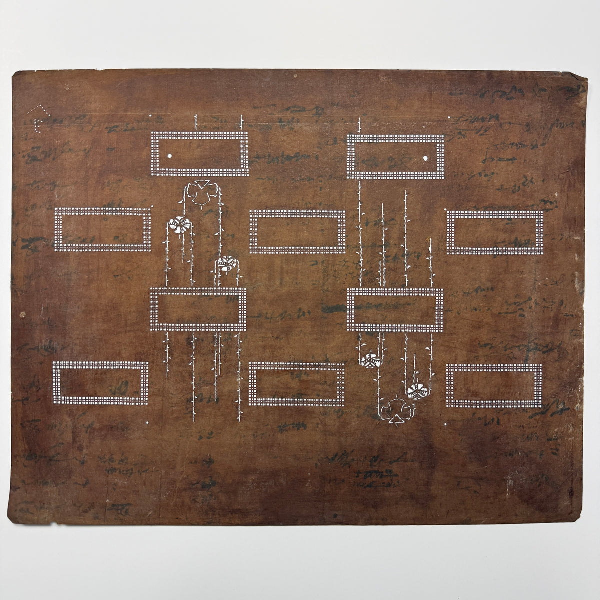 "Garden Frames" Vintage Katagami Stencil