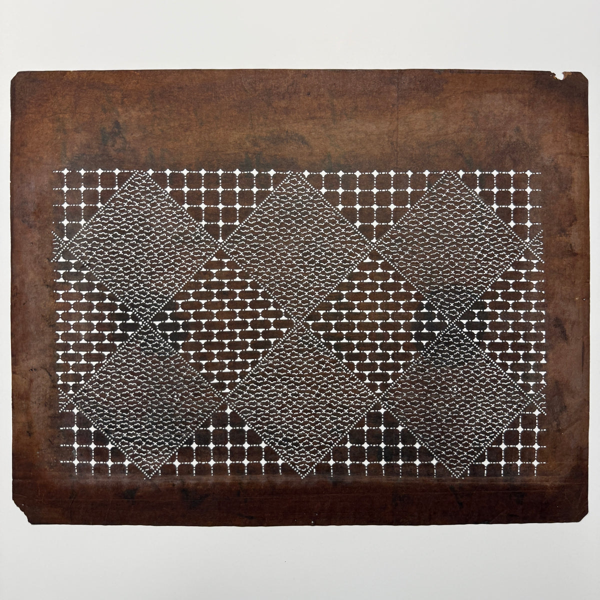 "Diamond District" Vintage Katagami Stencil