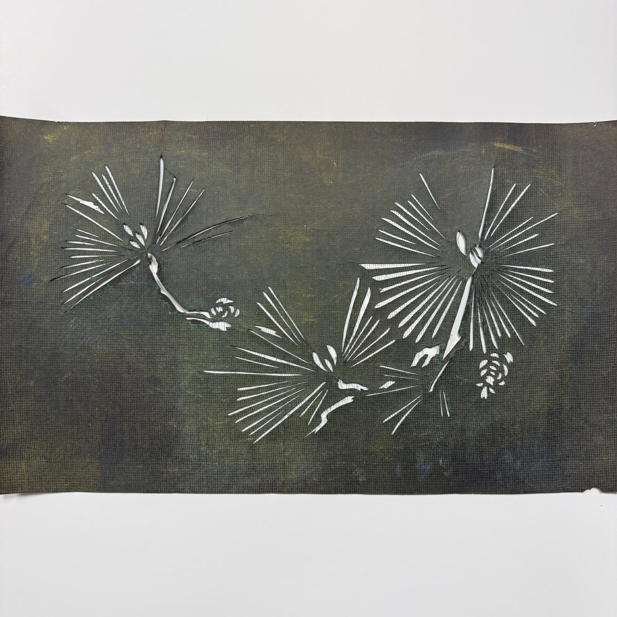 "Evergreen Elegance" Vintage Katagami Stencil