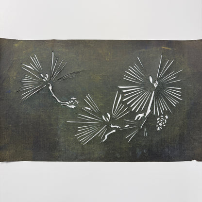 "Evergreen Elegance" Vintage Katagami Stencil