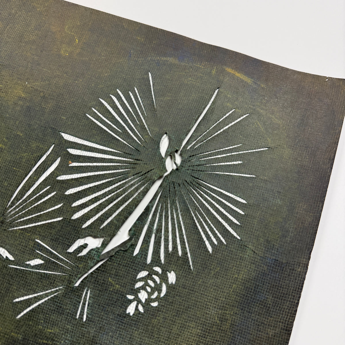 "Evergreen Elegance" Vintage Katagami Stencil