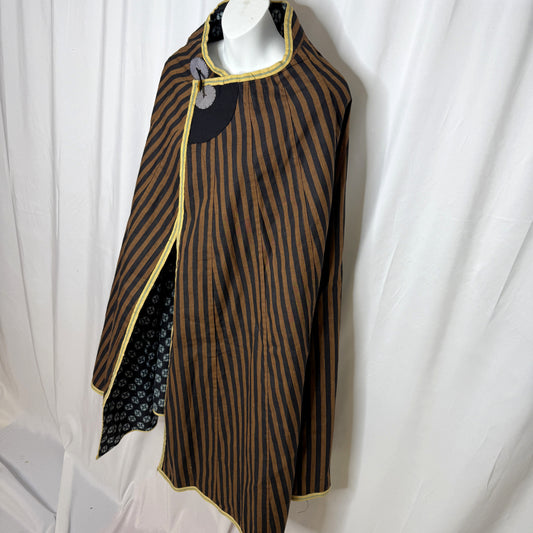 "Dots and Dashes" Antique Indigo Cape