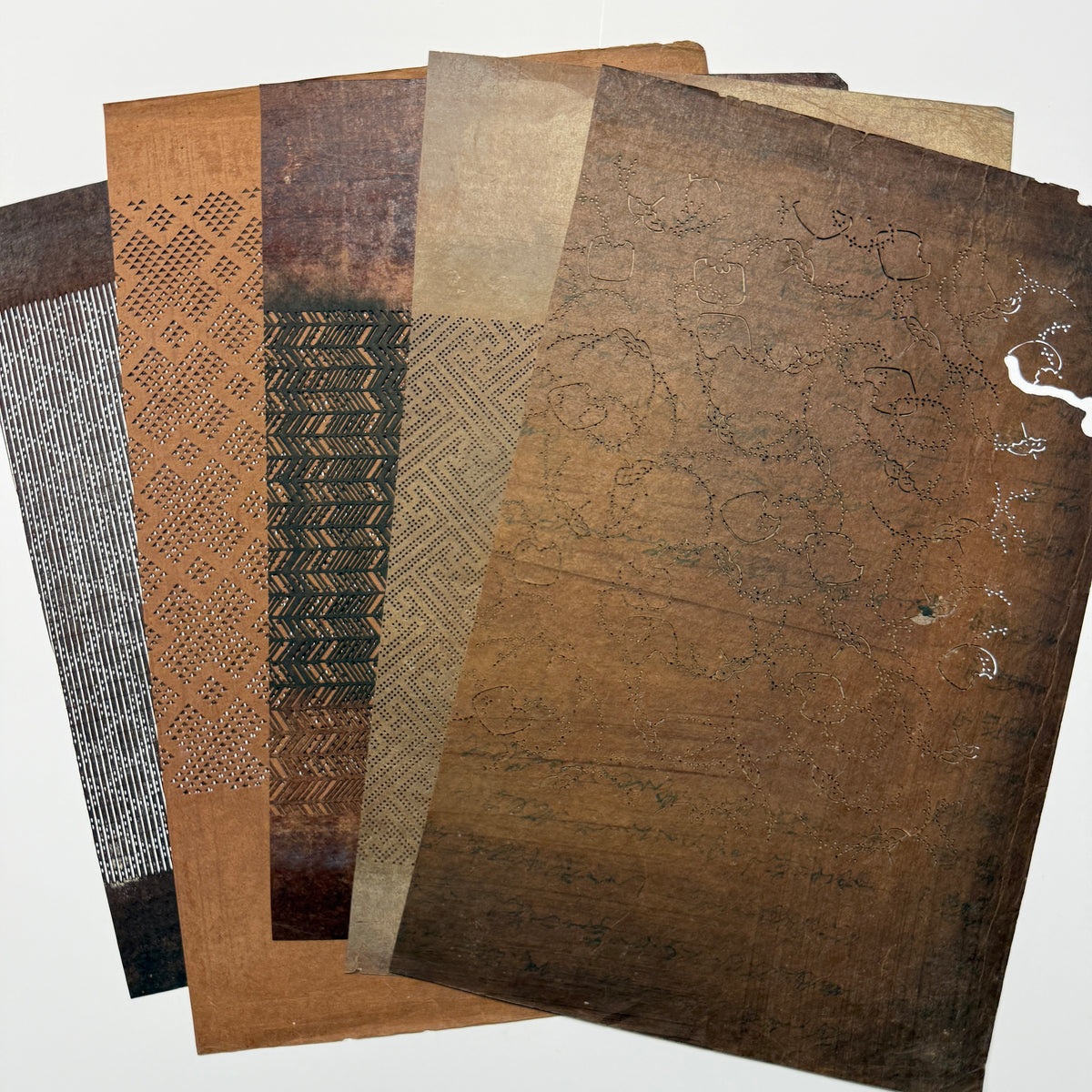 "Mix of Five #3" Vintage Katagami Stencil Set
