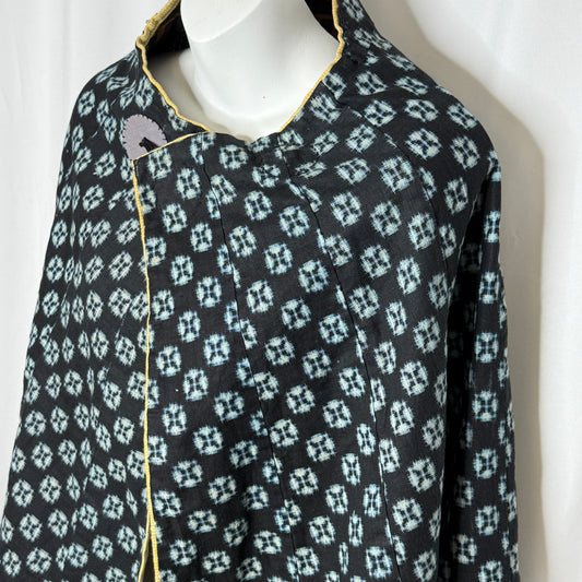 "Dots and Dashes" Antique Indigo Cape