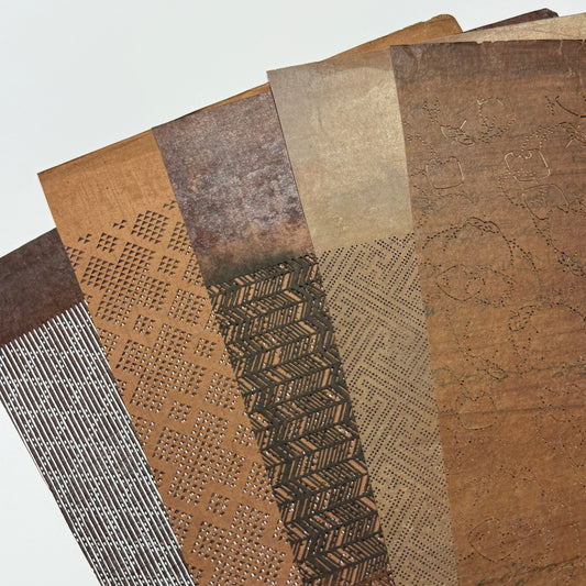 "Mix of Five #3" Vintage Katagami Stencil Set