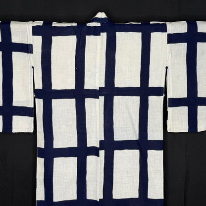 "Windowpane" Vintage Child's Yukata Kimono
