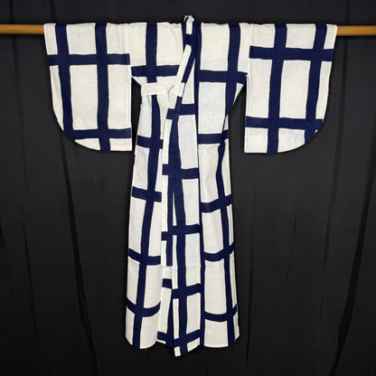 "Windowpane" Vintage Child's Yukata Kimono