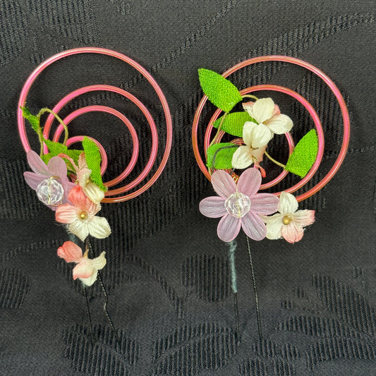 "Candy Blooms" Vintage Kanzashi Hair Pins