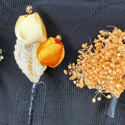 "Harvest Glow" Vintage Kanzashi Hair Pins