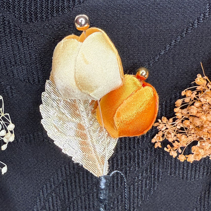 "Harvest Glow" Vintage Kanzashi Hair Pins