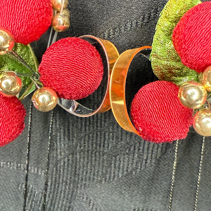 "Holly Berries" Vintage Kanzashi Hair Pins