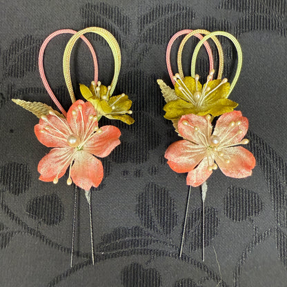 "Sakura Dawn" Vintage Kanzashi Hair Pins
