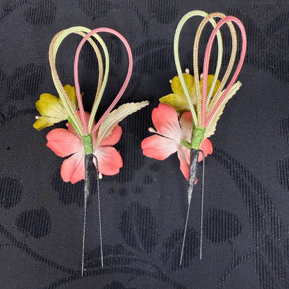 "Sakura Dawn" Vintage Kanzashi Hair Pins