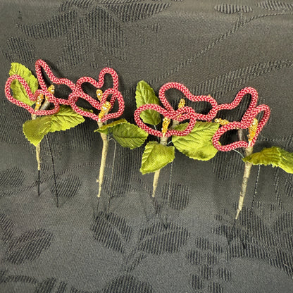 "Heart Loops" Vintage Kanzashi Hair Pins