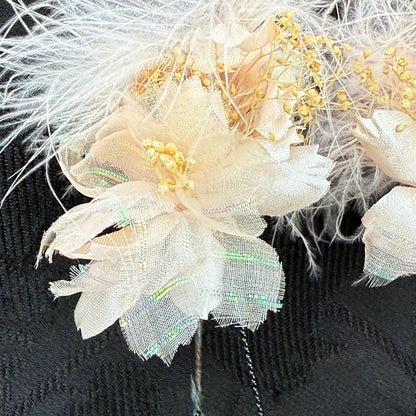 "Featherlight Elegy" Vintage Kanzashi Hair Pins