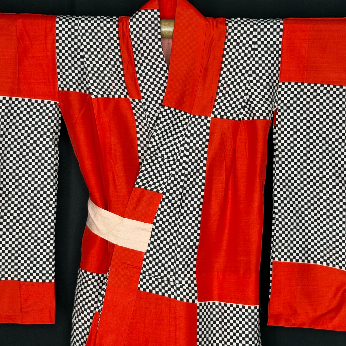 "Checkerboard Chic" Vintage Girl's Kimono
