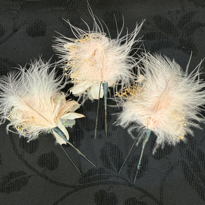 "Featherlight Elegy" Vintage Kanzashi Hair Pins