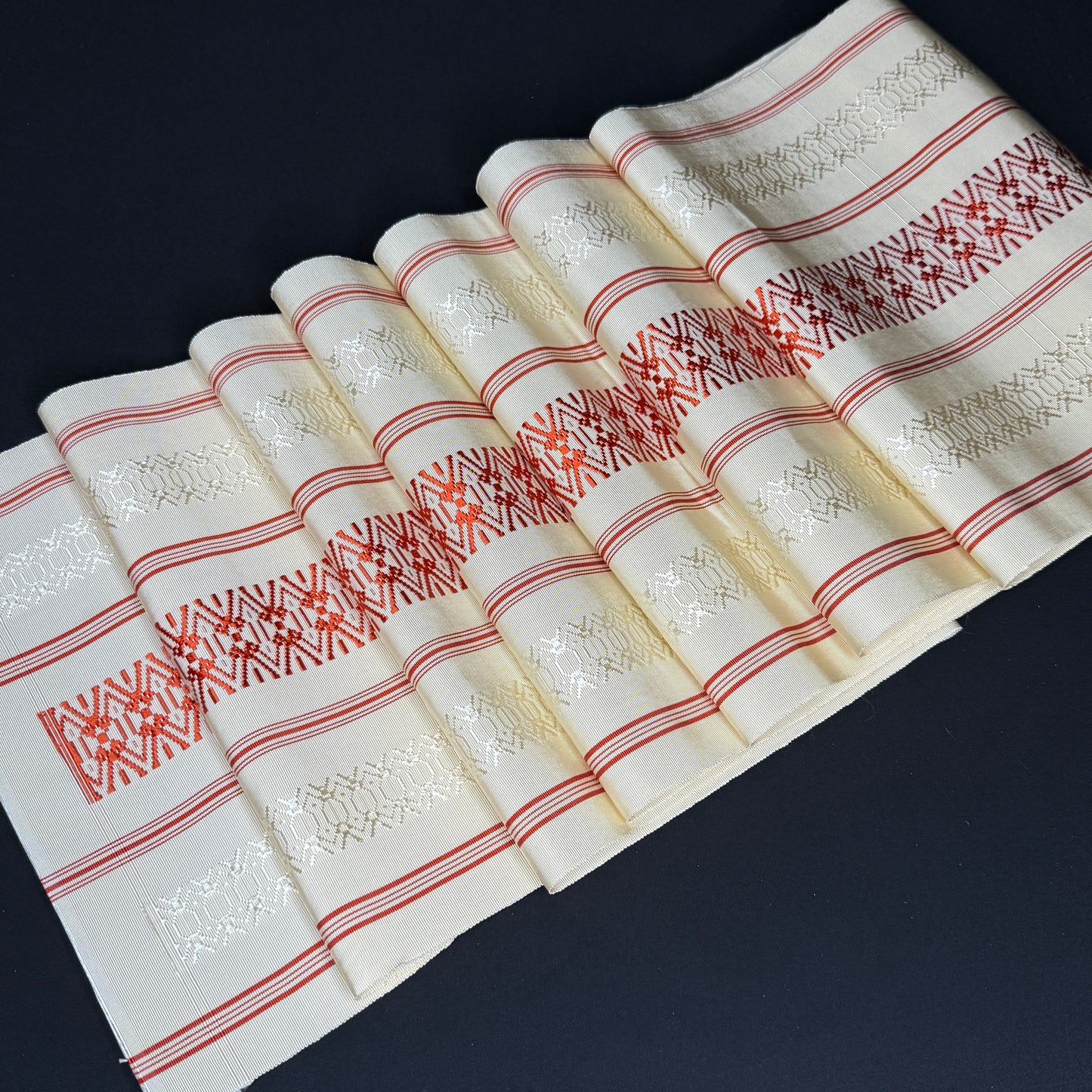 "Hakata - Red on White" Vintage Obi BOLT