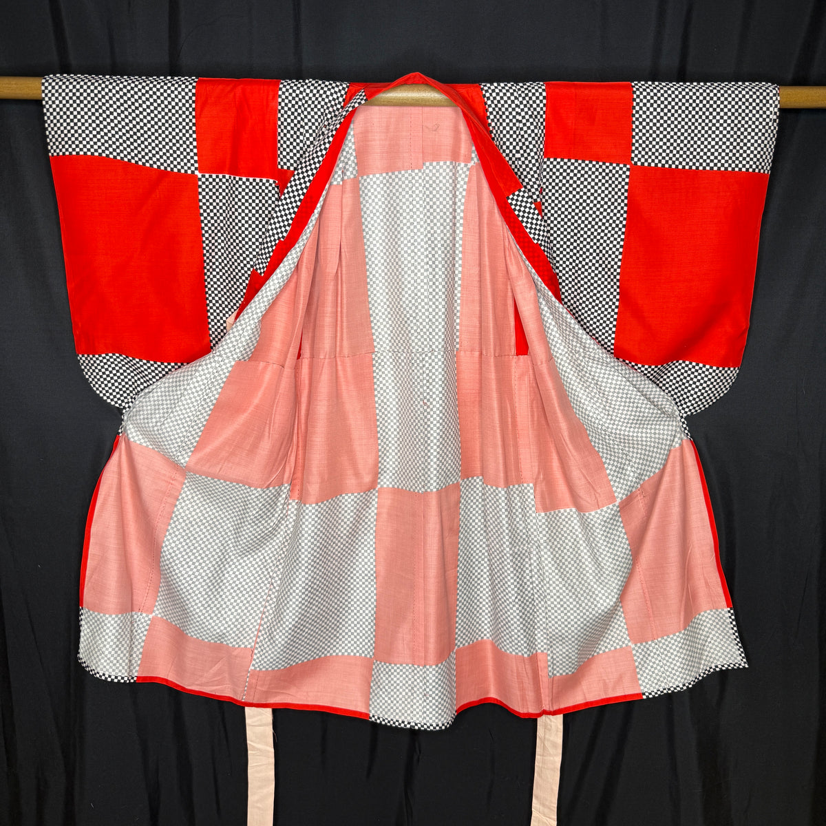 "Checkerboard Chic" Vintage Girl's Kimono