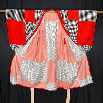 "Checkerboard Chic" Vintage Girl's Kimono
