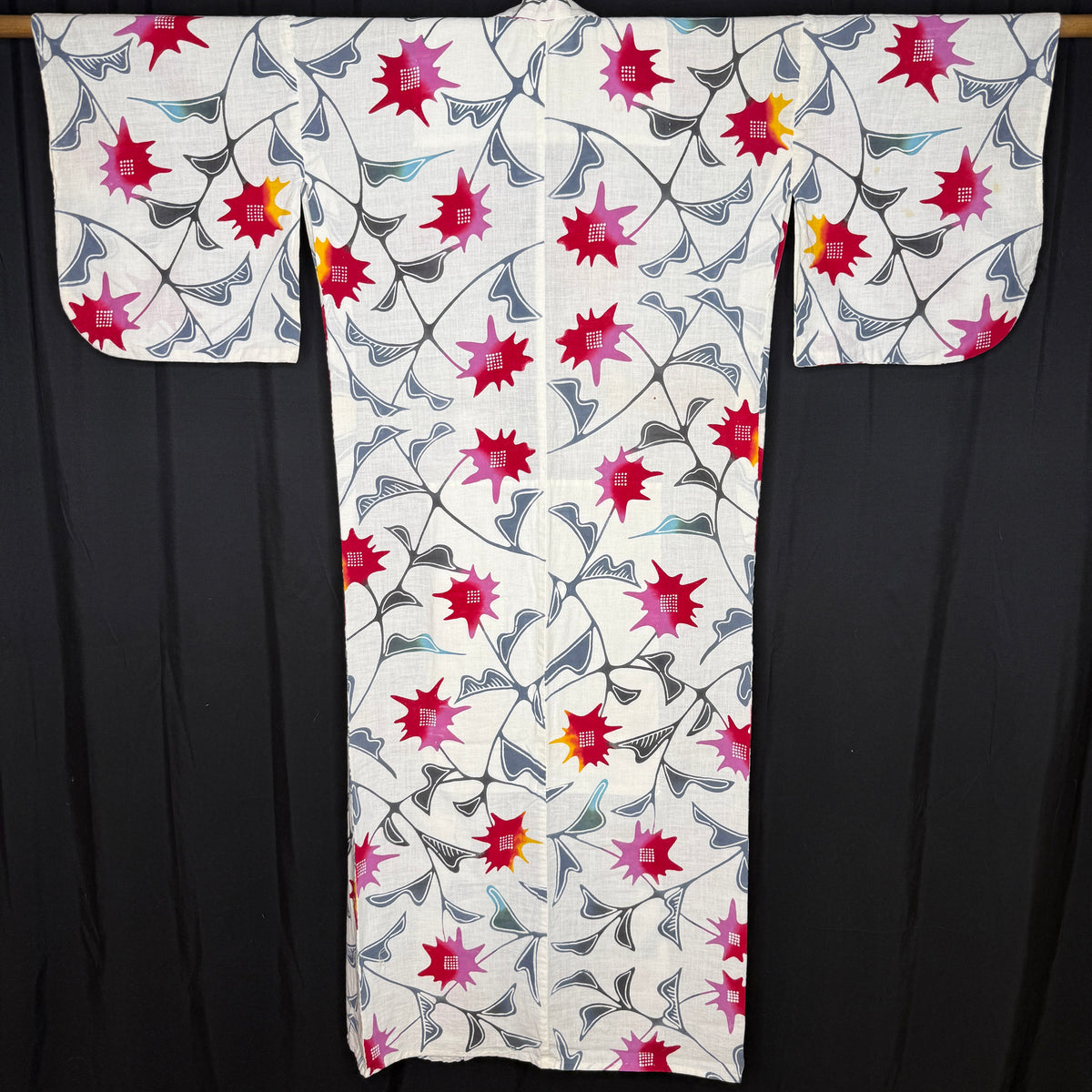 "Starburst Flowers" Vintage Teen Girl's Yukata Kimono