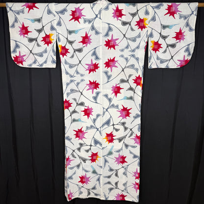 "Starburst Flowers" Vintage Teen Girl's Yukata Kimono