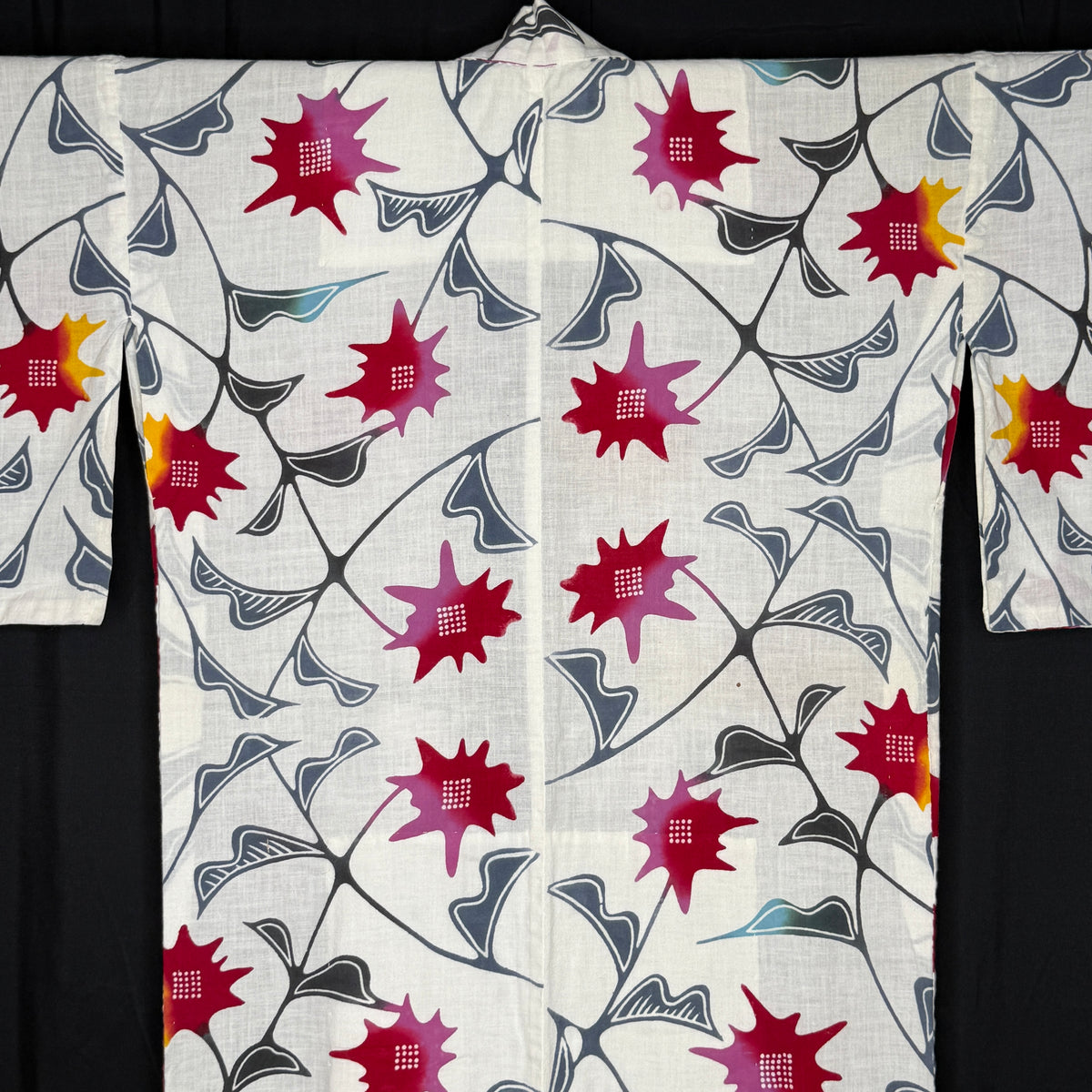 "Starburst Flowers" Vintage Teen Girl's Yukata Kimono