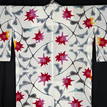 "Starburst Flowers" Vintage Teen Girl's Yukata Kimono