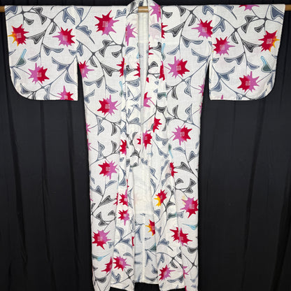"Starburst Flowers" Vintage Teen Girl's Yukata Kimono