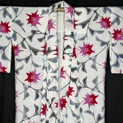 "Starburst Flowers" Vintage Teen Girl's Yukata Kimono