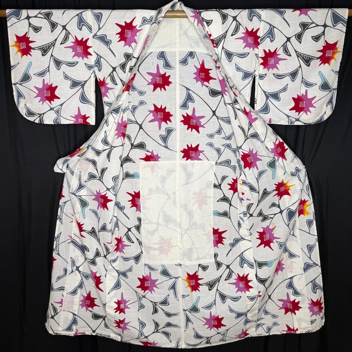 "Starburst Flowers" Vintage Teen Girl's Yukata Kimono